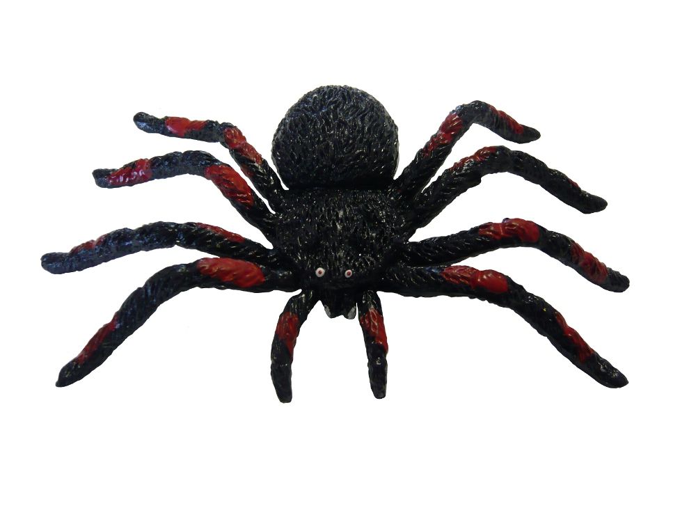 RUBBER SPIDER INSECT NOVELTY STRESS BALL TOY SQUEEZES, STRETCHES